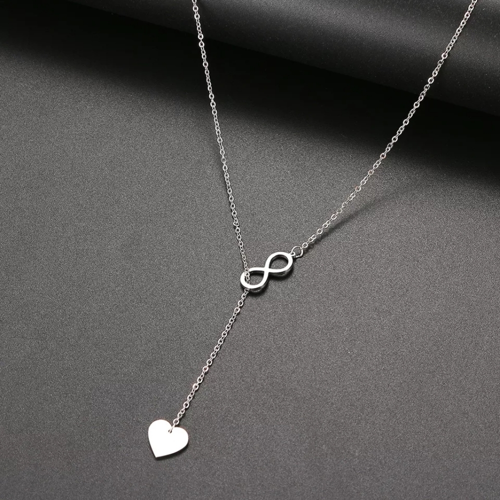 Elegant Stainless Steel Eternity Heart Shape Necklace